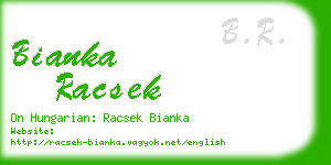 bianka racsek business card